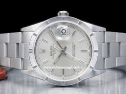 Rolex Date 34 Argento Oyster 15210 Silver Lining 